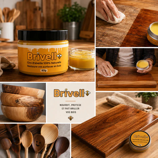 BrivFix - Cire d'abeille naturelle Efface rayures, taches et marques d'usure en une seule application