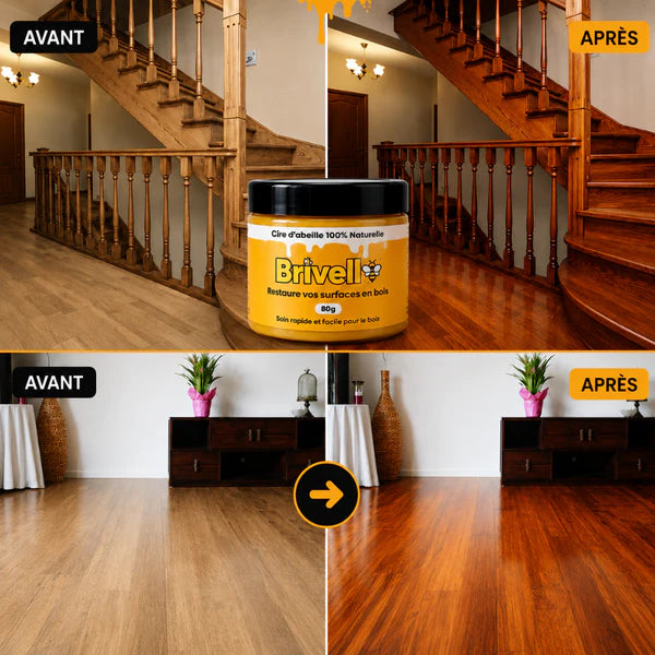 BrivFix - Cire d'abeille naturelle Efface rayures, taches et marques d'usure en une seule application