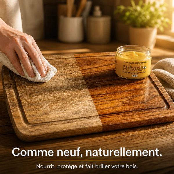 BrivFix - Cire d'abeille naturelle Efface rayures, taches et marques d'usure en une seule application