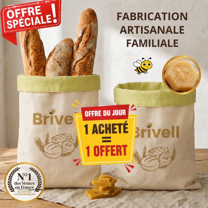 Sacs Brivell Premium en cire d'abeille & coton 100 % — Lavables, pour une conservation naturelle